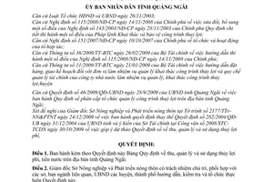 Quyết định 64/2009/QĐ-UBND bảng Quy định  thu, quản lý sử dụng thủy lợi phí, tiền nước trên địa bàn tỉnh Quảng Ngãi