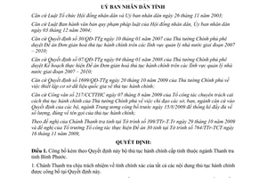 Quyết định 69/2009/QĐ-UBND công bố bộ thủ tục hành chính cấp tỉnh