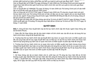 Quyết định 71/2009/QĐ-UBND công bố bộ thủ tục hành chính