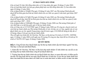 Quyết định 82/2009/QĐ-UBND công bố bộ thủ tục hành chính cấp tỉnh