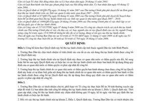 Quyết định 76/2009/QĐ-UBND công bố bộ thủ tục hành chính cấp tỉnh