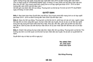 Quyết định 32/2009/QĐ-UBND  Đề án Quy hoạch phát triển mạng lưới cơ sở dạy nghề