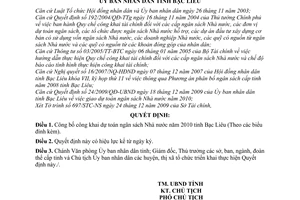 Quyết định 27/2009/QĐ-UBND công bố công khai dự toán ngân sách Nhà nước