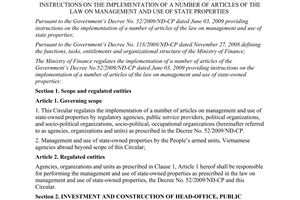Circular No. 245/2009/TT-BTC regulations on Decree No.52/2009/ND-CP
