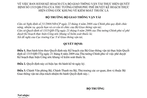 Quyết định 3945/QĐ-BGTVT Kế hoạch Bộ Giao thông vận tải