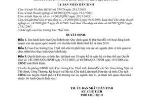 Quyết định 53/2009/QĐ-UBND  quản lý thu thuế hoạt động kinh doanh vận tải ngoài quốc doanh