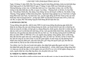 Thông báo 370/TB-VPCP kết luận Phó Thủ tướng thường trực Nguyễn Sinh Hùng tại buổi làm việc lãnh đạo tỉnh Lào Cai
