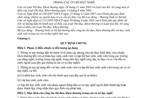Thông tư 45/2009/TT-BLĐTBXH hướng dẫn công tác thi đua, khen thưởng học sinh, sinh viên trong các cơ sở dạy nghề