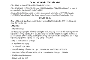 Quyết định 176/2009/QĐ-UBND phê duyệt Quy hoạch phát triển thủy lợi Bắc Ninh đến 2020
