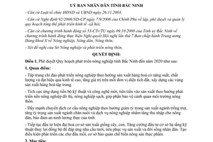 Quyết định 175/2009/QĐ-UBND phê duyệt quy hoạch phát triển nông nghiệp tỉnh Bắc Ninh đến năm 2020