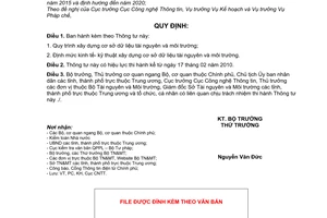 Thông tư 30/2009/TT-BTNMT Quy trình  Định mức kinh tế - kỹ thuật xây dựng cơ sở dữ liệu Tài nguyên Môi trường