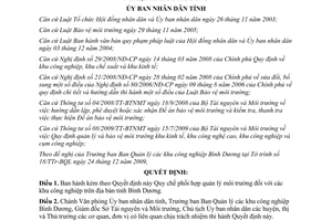 Quyết định 95/2009/QĐ-UBND Quy chế phối hợp quản lý môi trường KCN Bình Dương