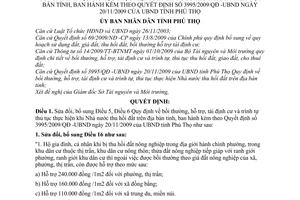 Quyết định 4209/2009/QĐ-UBND sửa đổi Quyết định 3995/2009/QĐ -UBND bồi thường, hỗ trợ, tái định cư trình tự thủ tục thực khi Nhà nước thu hồi đất