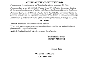 Decision No.2726/QD-BKHCN 2009 announcement of national standard
