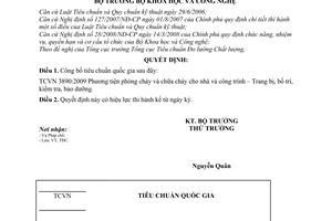 Quyết định 2726/QĐ-BKHCN Công bố tiêu chuẩn quốc gia TCVN 3890:2009