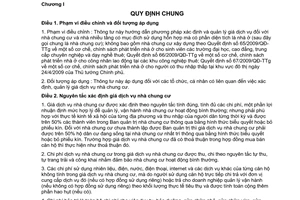 Thông tư 37/2009/TT-BXD hướng dẫn phương pháp xác định quản lý giá dịch vụ nhà chung cư