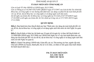 Quyết định 105/2009/QĐ-UBND Định mức xây dựng dự toán kinh phí các đề tài, dự án khoa học công nghệ có sử dụng ngân sách nhà nước