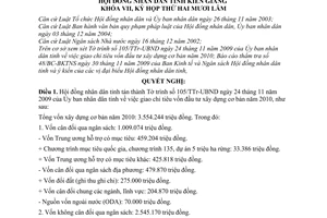 Nghị quyết 82/2009/NQ-HĐND  giao chỉ tiêu vốn đầu tư xây dựng cơ bản năm 2010