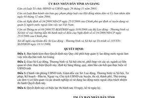 Quyết định 54/2009/QĐ-UBND phối hợp quản lý lao động nước ngoài tại An Giang