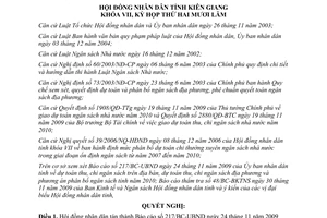 Nghị quyết 81/2009/NQ-HĐND dự toán thu chi ngân sách nhà nước Kiên Giang năm 2010