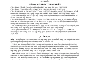 Quyết định 17/2009/QĐ-UBND chuyển giao chứng nhận các hợp đồng, giao dịch