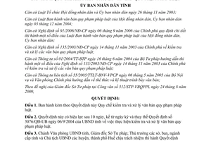 Quyết định 2673/2009/QĐ-UBND Quy chế kiểm tra xử lý văn bản quy phạm pháp luật