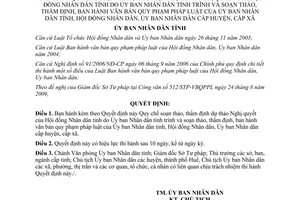 Quyết định 2674/2009/QĐ-UBND Quy chế soạn thảo thẩm định dự thảo Nghị quyết