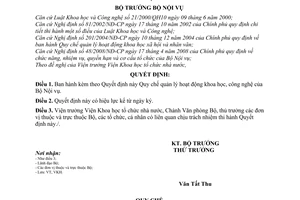 Quyết định 1666/QĐ-BNV  Quy chế quản lý hoạt động khoa học, công nghệ