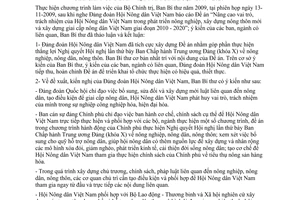 Kết luận 61-KL/TW về Đề án “Nâng cao vai trò, trách nhiệm của Hội nông dân Việt