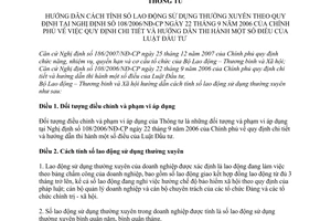 Thông tư 40/2009/TT-LĐTBXH hướng dẫn cách tính số lao động sử dụng thường xuyên
