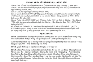 Quyết định 75/2009/QĐ-UBND đào tạo về phát triển lực lượng công nhân kỹ thuật