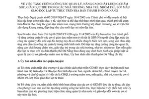 Chỉ thị 16/2009/CT-UBND quản lý chăm sóc giáo dục trẻ lớp mẫu giáo độc lập tư thục Đà Nẵng