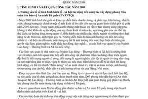 Báo cáo 130/BC-LĐTBXH  tổng kết công tác xây dựng phong trào toàn dân bảo vệ an ninh tổ quốc năm 2009