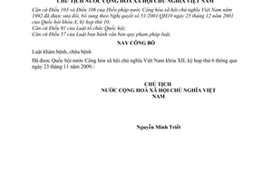 Lệnh công bố Luật khám bệnh, chữa bệnh năm 2009