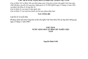 Lệnh 19/2009/L-CTN công bố Luật tần số vô tuyến điện