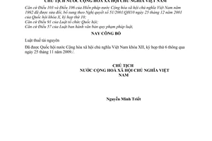 Lệnh công bố Luật thuế tài nguyên năm 2009