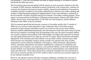 Resolution No. 58/NQ-CP of December 05, 2009, the Government's regular meeting – November 2009