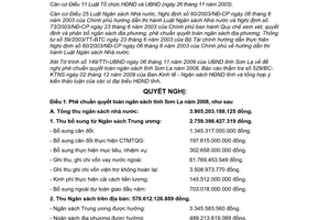 Nghị quyết 294/2009/NQ-HĐND phê chuẩn quyết toán ngân sách tỉnh Sơn La năm 2008