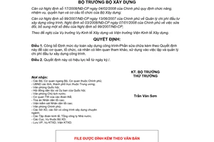 Quyết định 1129/QĐ-BXD năm 2009 định mức dự toán xây dựng công trình phần sửa ch