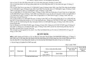 Quyết định 97/2009/QĐ-UBND điều chỉnh bảng giá tối thiểu dùng làm căn cứ tính lệ phí trước bạ truy thu thuế hoạt động kinh doanh xe ô tô