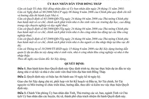 Quyết định 27/2009/QĐ-UBND trình tự, thủ tục thực hiện dự án đầu tư xây dựng nhà ở xã hội sinh viên thuê