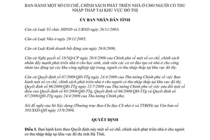 Quyết định 3918/QĐ-UBND năm 2009 chính sách phát triển nhà ở người thu nhập thấp