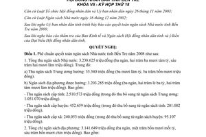 Nghị quyết 18/2009/NQ-HĐND phê chuẩn quyết toán ngân sách Nhà nước Bến Tre 2008