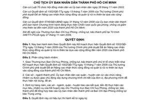 Quyết định 5615/QĐ-UBND 2009 quản lý rủi ro thiên tai dựa vào cộng đồng đến 2020 Hồ Chí Minh