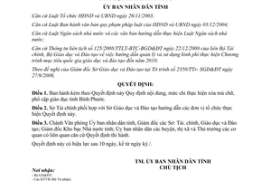 Quyết định 55/2009/QĐ-UBND nội dung mức chi thực hiện xóa mù chữ phổ cập giáo dục Bình Phước 2009