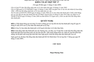 Nghị quyết 32/2009/NQ-HĐND  bảng giá các loại đất trên địa bàn thành phố Hồ Chí Minh công bố ngày 01 tháng 01 năm 2010
