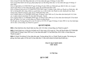 Quyết định 30/2009/QĐ-UBND Quy chế  tổ chức hoạt động Thanh tra quận 9