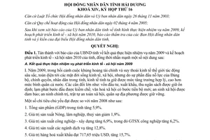 Nghị quyết 127/2009/NQ-HĐND nhiệm vụ phát triển kinh tế xã hội 2009 Hải Dương