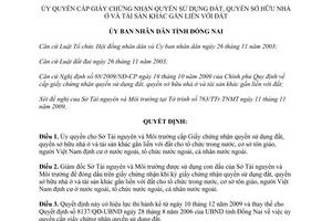 Quyết định 3688/QĐ-UBND năm 2009 ủy quyền cấp Giấy chứng nhận quyền sử dụng đất