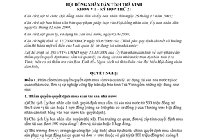 Nghị quyết 09/2009/NQ-HĐND mua sắm quản lý sử dụng tài sản nhà nước Trà Vinh